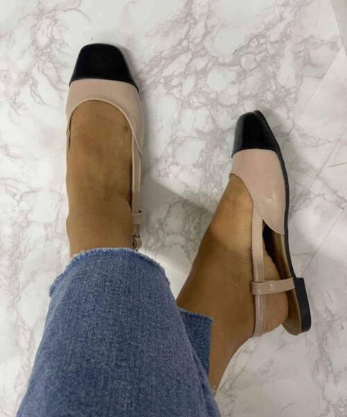 Valerina Charol Beige con Negro Mod. 49 1002