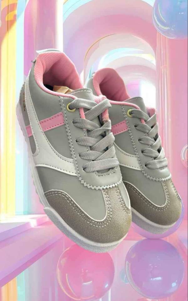 Tenis Infantiles Gris con Rosa Mod. 26 2903