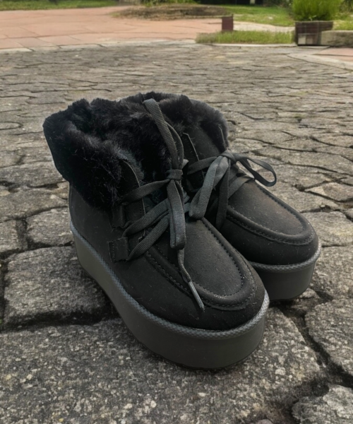 Botín Infantil Negro con Agujetas Mod. 44 5100