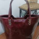 Bolso Grande Charol Ruga Vino Mod. 24 8006