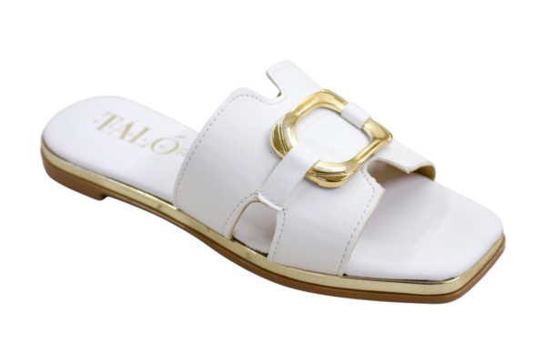 Sandalia Blanca con Hebilla Dorada Mod. 18 0340 - Image 2