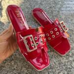 Sandalias Rojas con Hebilla Mod. 18 0350