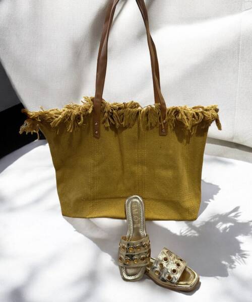 Bolsa Mediana Mostaza de Playa Mod. 10 0366