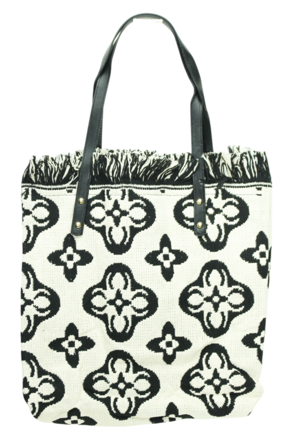 Bolsa con Flores Blanco y Negro Mod. 10 BP132 - Image 2