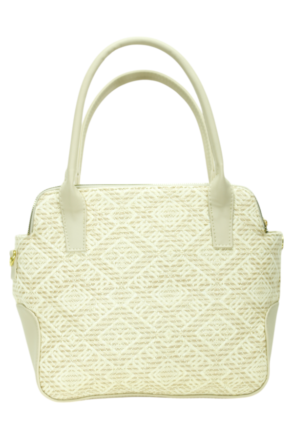 Bolso Tejido Blanco con Beige Mod. 24 0219 - Image 3