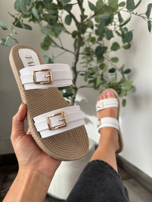 Sandalias Blancas con Suela Yute Mod. 102 8002