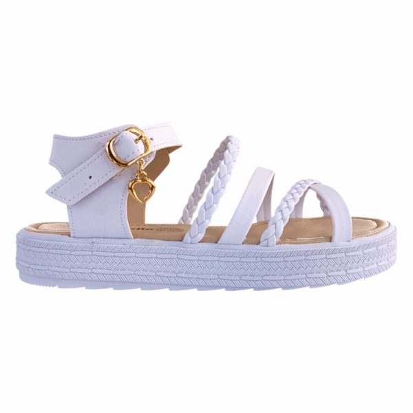 Sandalias Blancas infantiles con Trenza tallas Grandes Mod. 26 3100 - Image 2