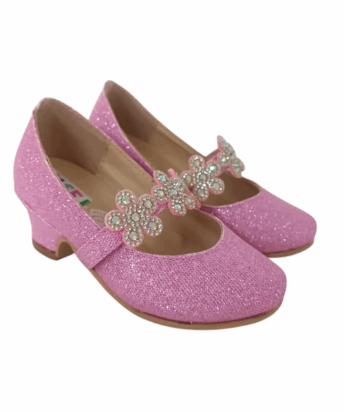 102 0008 Taconcito Rosa con Brillos para Niña