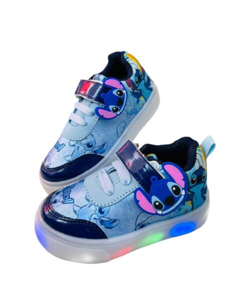 Tenis Azul con suela de luz Unisex Infantil Mod. 26 0777