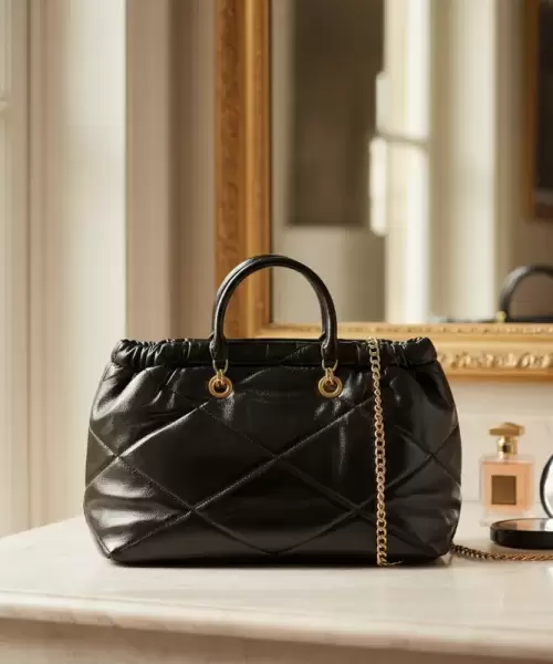 Bolsa Acolchada Negro Para Dama Diseño Moderno Y Elegante Mod. 010 5409