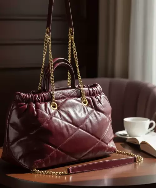 Bolsa Acolchada Vino Para Dama Diseño Moderno Y Elegante Mod. 010 5409