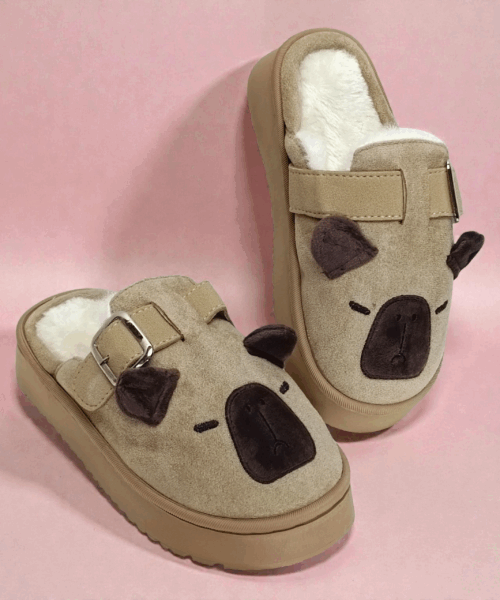 Pantuflas de Capibara Beige para Dama Mod. 102 0597