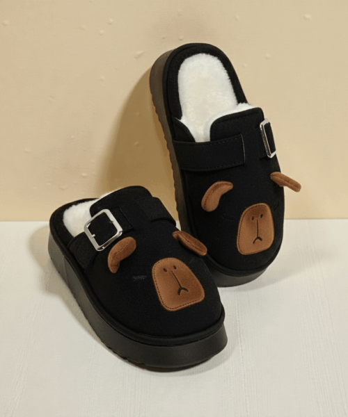 Pantuflas de Capibara Negro para Dama Mod. 102 0597