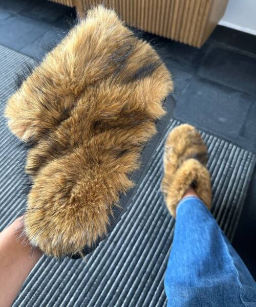 Pantuflas Botita De Peluche Camel Mod. 102 0632