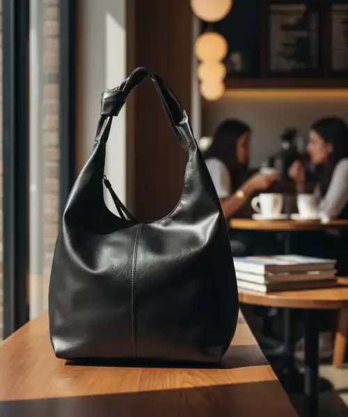 Bolso Hobo efecto Piel en color Negro Mod. 06 1020