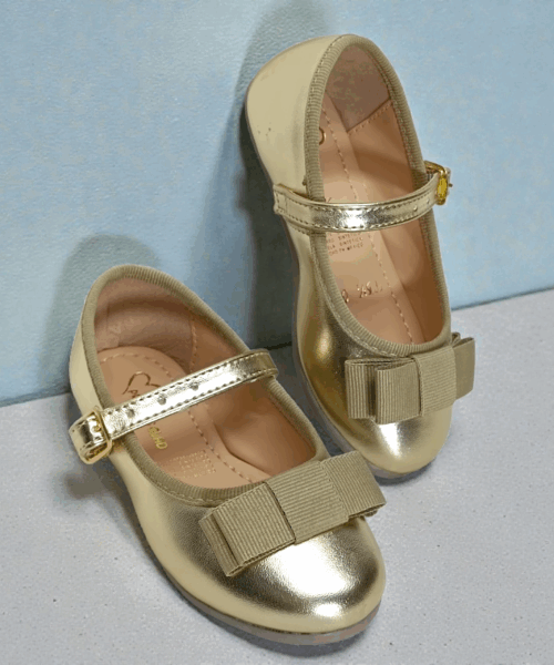 Valerinas Infantiles Oro con Moñito Mod. 26 0013