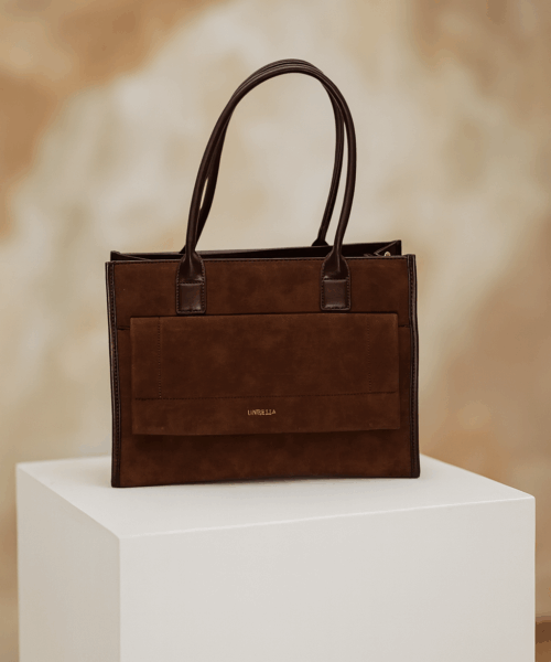 Bolso De Gamuza Café con Diseño Elegante Mod. 10 5383