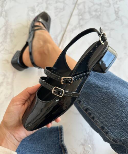 Valerinas Estilo Mary Jane de Charol Negro Mod. 11 0315 *