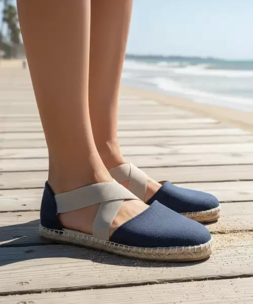 Alpargata Curry Azul Marino con Resorte Mod. 04 0100