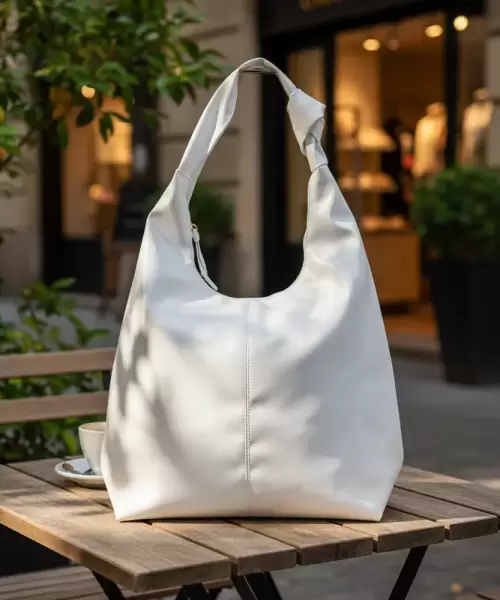 Bolso Hobo efecto Piel en color Blanco Mod. 06 1020