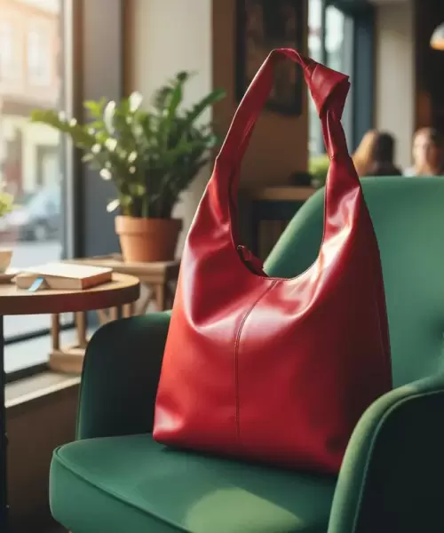 Bolso Hobo efecto Piel en color Rojo Mod. 06 1020