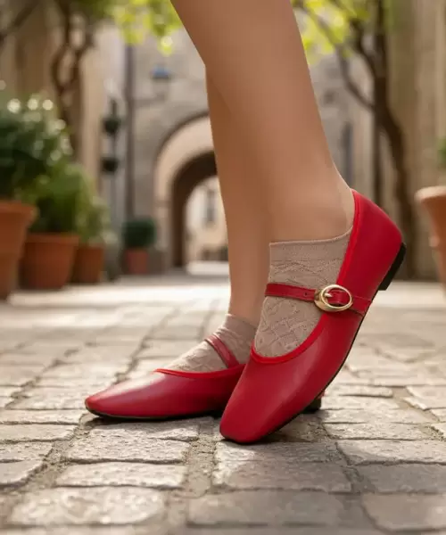 Valerinas Rojas Hebilla Dorada Mod. 04 0926