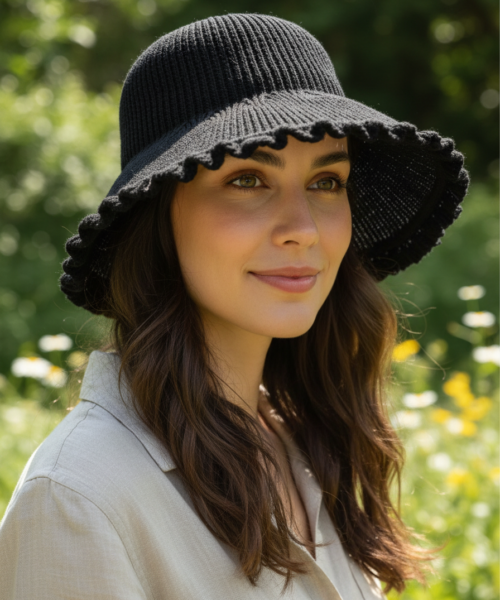 Sombrero Visera Color Negro Mod. 10 0308