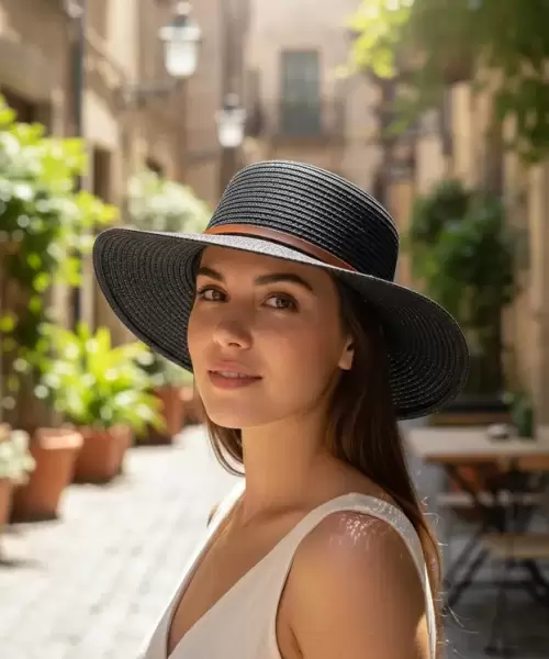 Sombrero Negro Cinto Mod. 10 0583