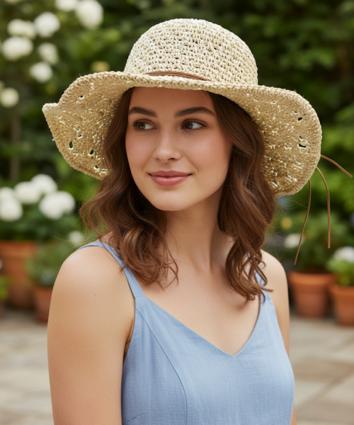 Sombrero Playero Beige Mod. 10 0579