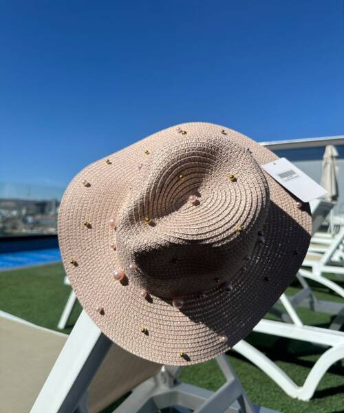 Sombrero Rosa con Perlas Mod. 10 1307