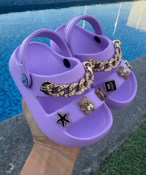 Sandalias de Plástico Lilas para Niñas Mod. 26 0130