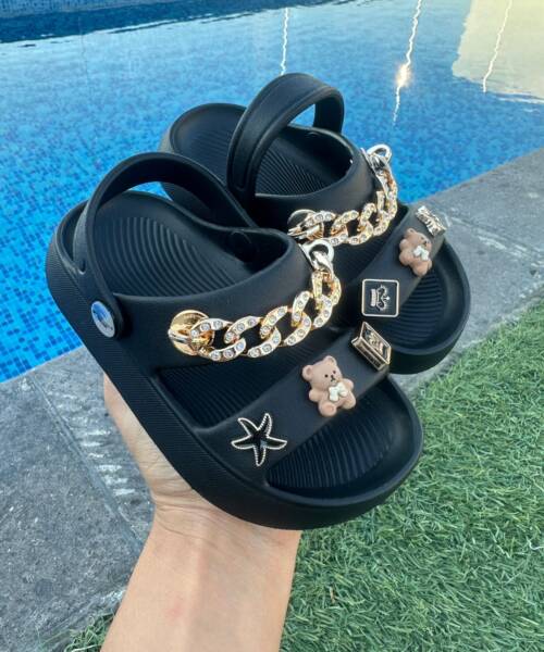 Sandalias de Plástico Negras para Niñas Mod. 26 0130