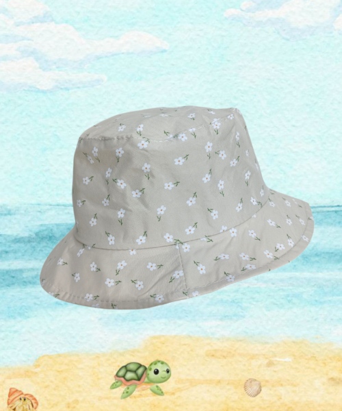 Sombrero Infantil Bucket Beige Flores Mod. 10 1055