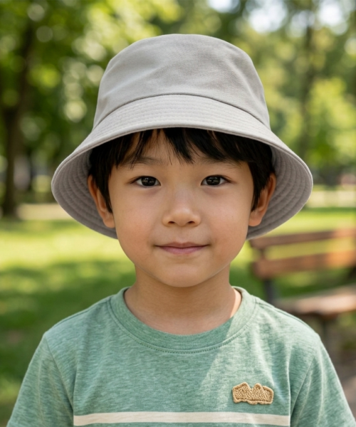 Sombrero Bucket Infantil Liso color Gris Mod. 10 0405