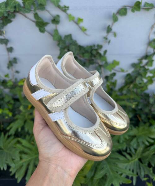 Tenis Oro con Velcro Infantiles Mod. 15 0016