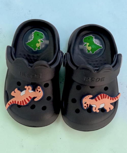 Sandalias Infantiles Negras Dinosaurio con Sonido al Caminar Mod. 26 8778