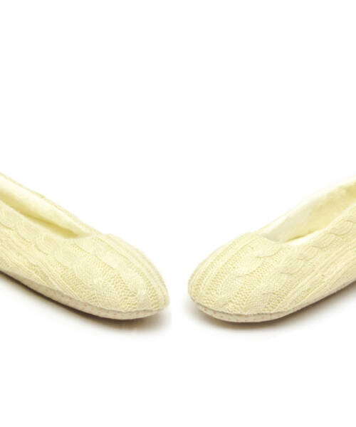 Pantuflas Calcetín Tejido Beige