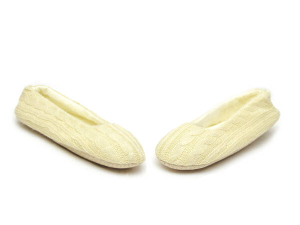 Pantuflas Calcetín Tejido Beige