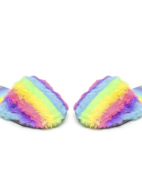 Pantuflas Peluche Arcoiris