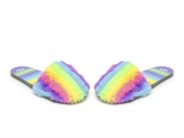 Pantuflas Peluche Arcoiris