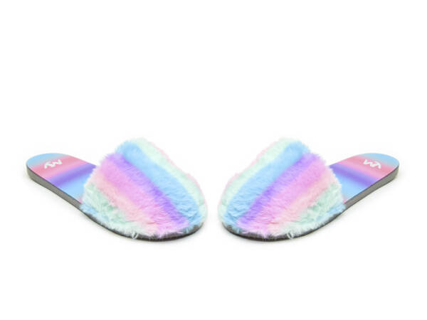 Pantuflas Peluche Azul Lila