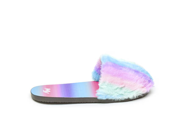 Pantuflas Peluche Azul Lila 30 0110