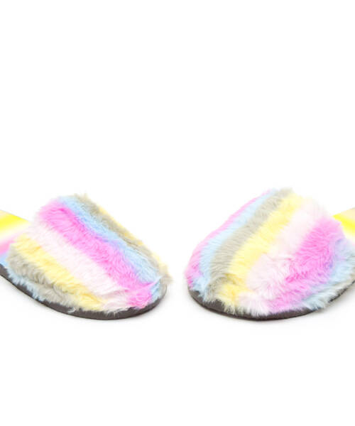 Pantuflas Peluche Rosa Amarillo