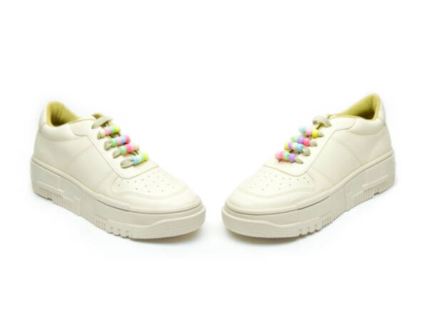 Tenis Beige Cuentas Colores mod 102 3016