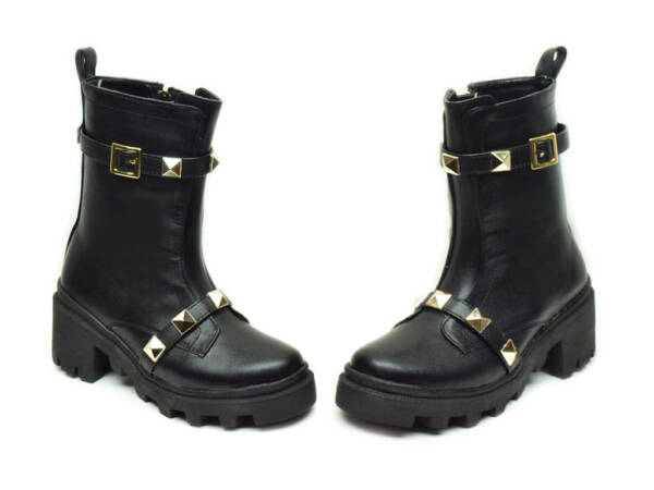 Botas Combat Estoperoles Negro 1003