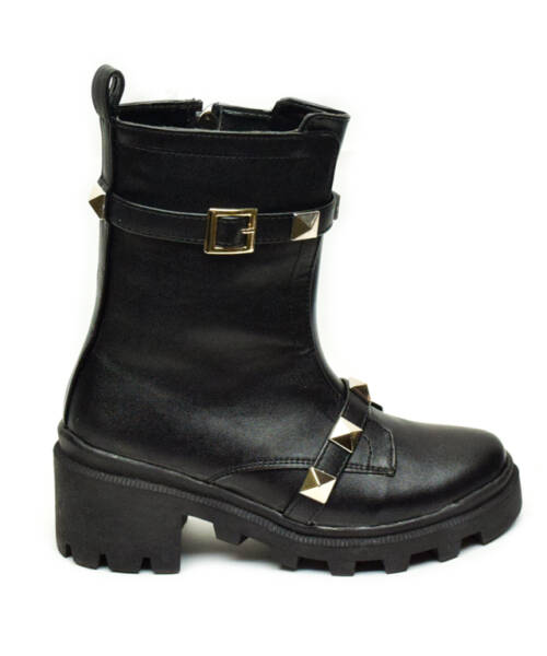 Botas Combat Estoperoles Negro 1003 Perfil