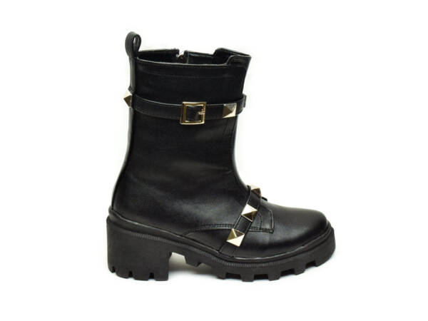 Botas Combat Estoperoles Negro 1003 Perfil